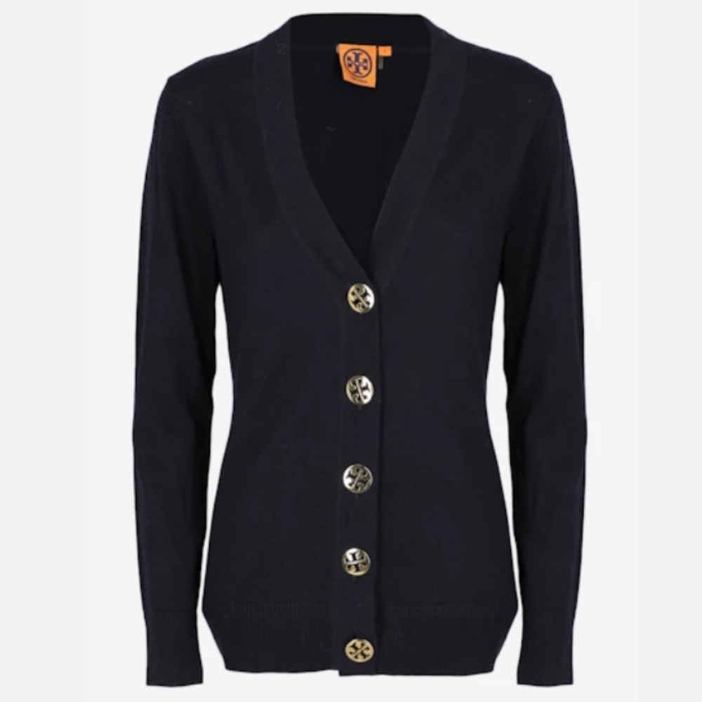 Tory Burch Logo Button Cardigan Sweater XS
